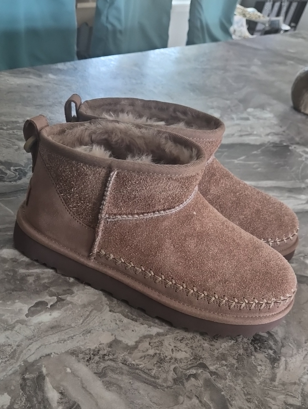 NEW Womens UGG Classic Ultra Mini Biarritz Boot - Brown